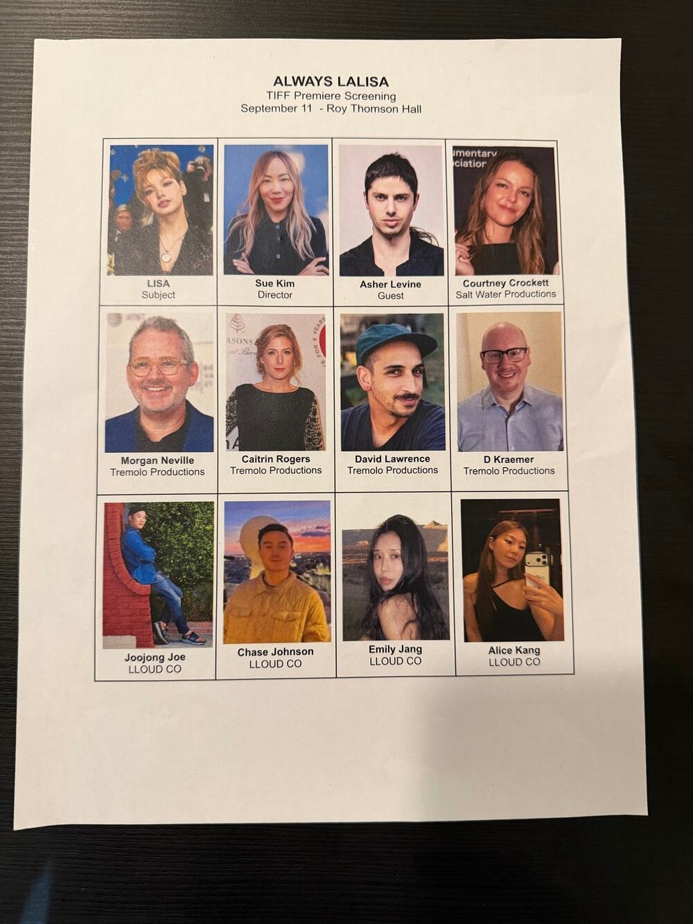 Rare Lisa Manoban Face Sheet from Always LaLisa World Premiere at TIFF